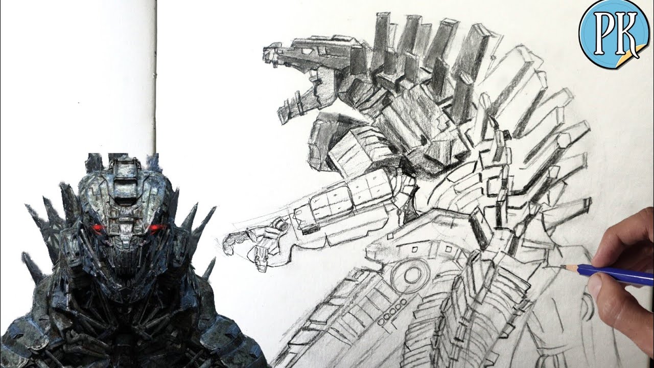 How to draw Mechagodzilla || from monsters easy step by step tutorial
