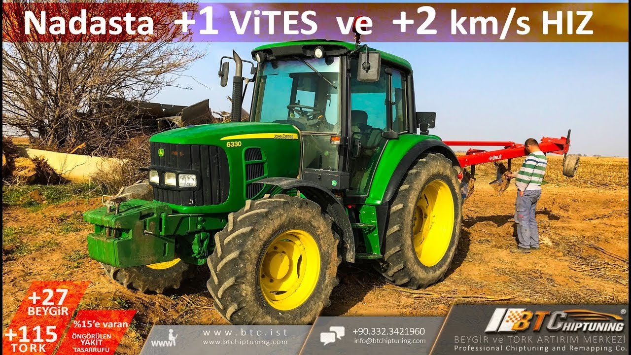 John Deere 6330 _ BTChiptuning Yazılım Uygulaması Öncesi/Sonrası TEST