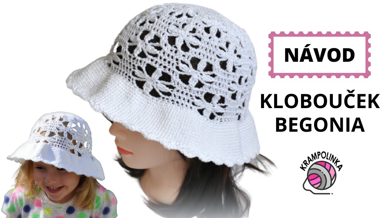 Háčkovaný klobouk Begonia. Outfit Máma a Já na léto