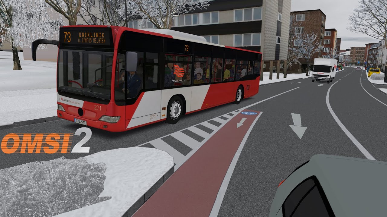 OMSI 2 | Busy Line 73 in a snowy Aachen