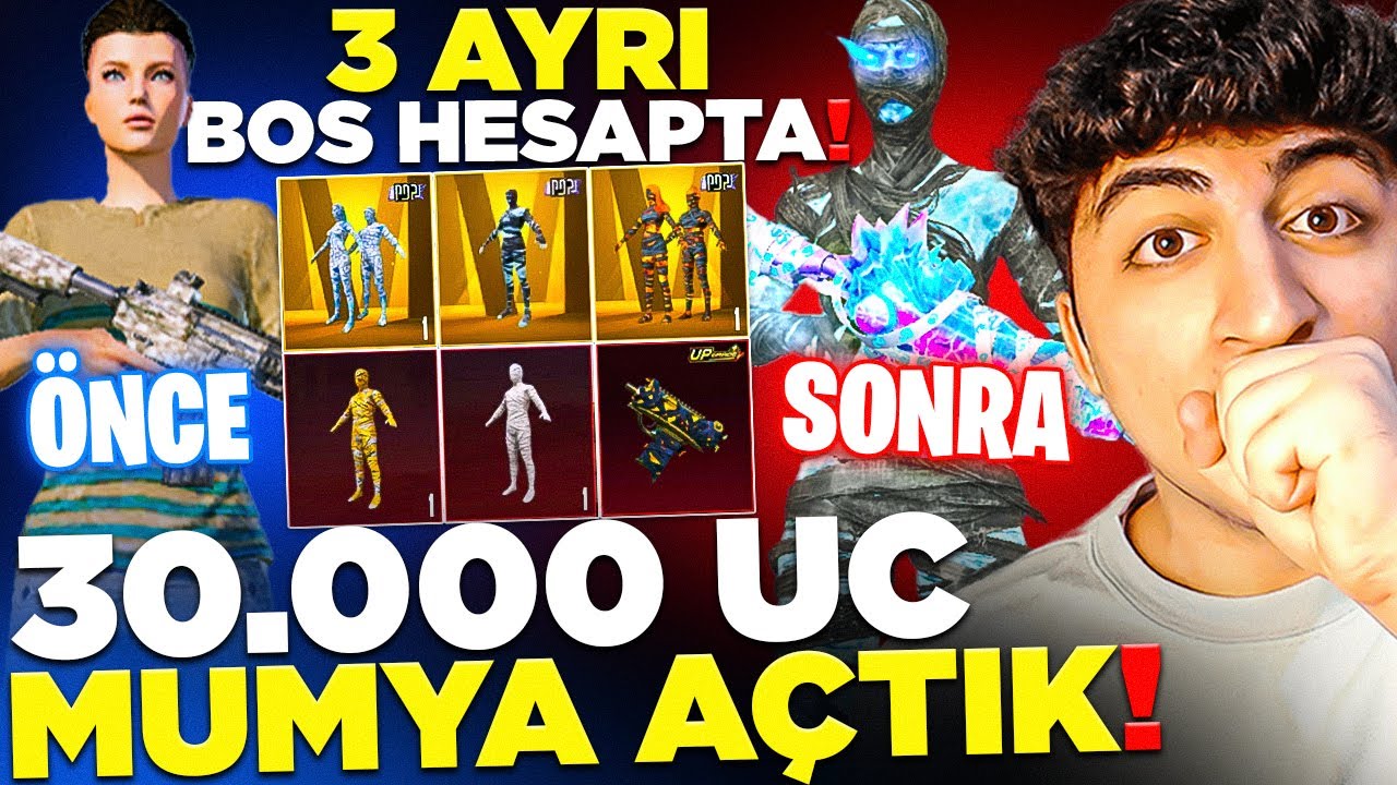 BOŞ HESAPLARDA 30.000 UC MUMYA AÇMAK! (HER ŞEYİ ALDIK) | PUBG Mobile