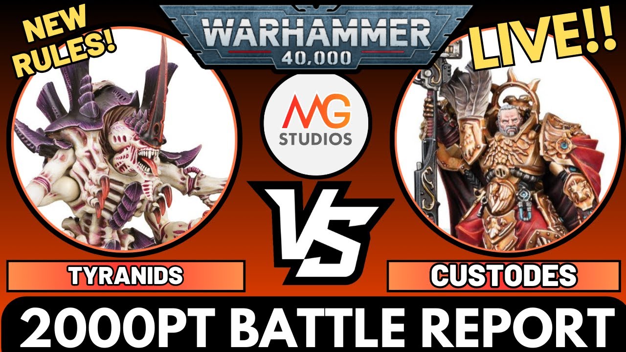 LIVE, NEW Rules! Tyranids vs Adeptus Custodes | Warhammer 40k 10th Edition Battle Report