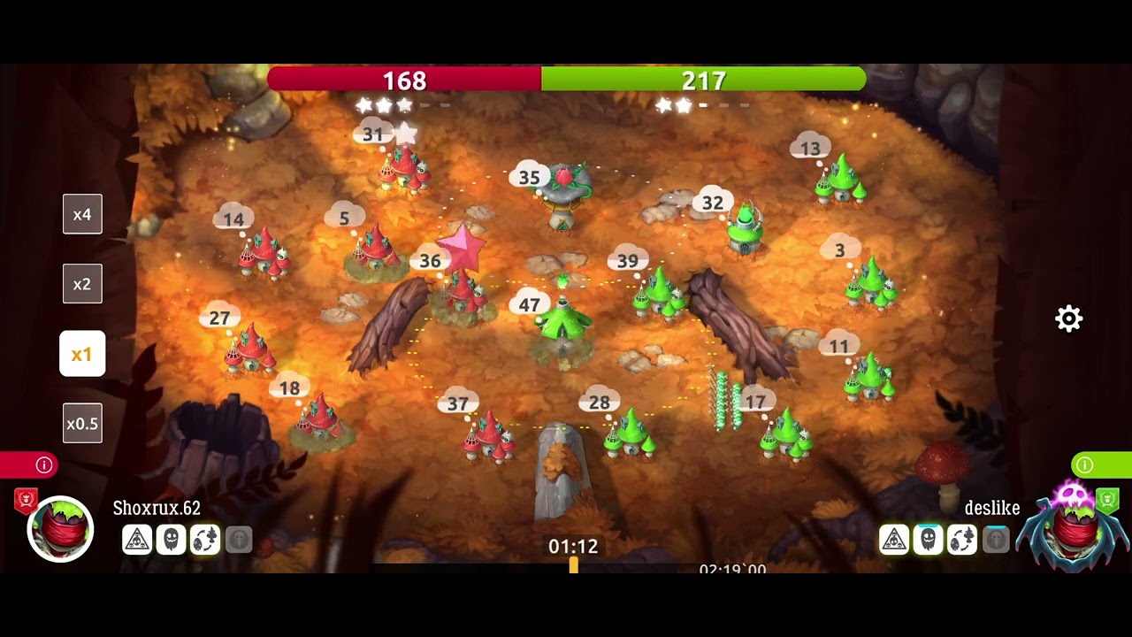 MUSHROOM WARS inimigo jogando errado