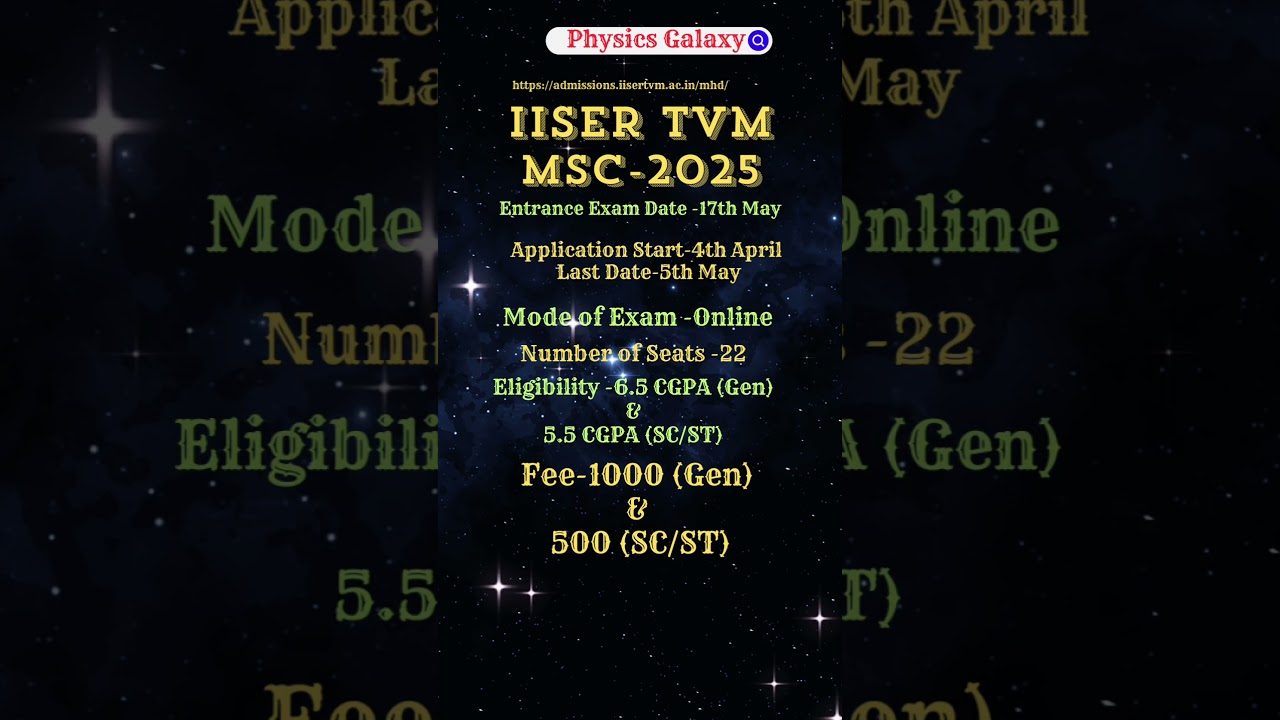 IISER TVM MSc Admission 2025|Without IIT JAM #iisertvm