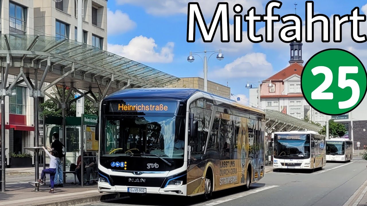 Mitfahrt | MAN Lion's City 12E | Linie 25 | Heinrichstraße - Bahnhof Zwötzen