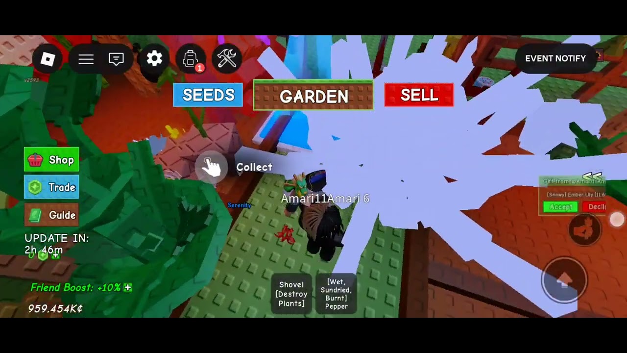 Me and my brother playing Grow a garden For the very last time