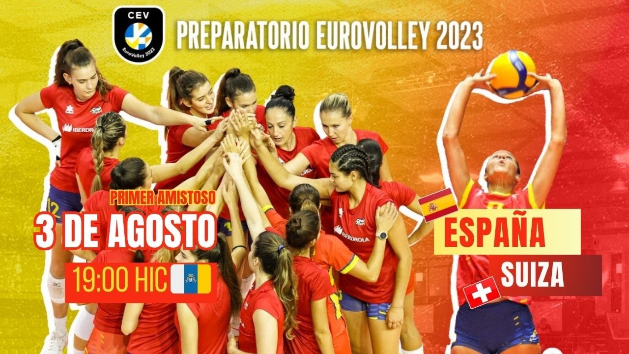 Primer partido amistoso LPGC 💪🏽🏐 Preparatorio para el #EuroVolleyW 2023 🔜🦁🇪🇸 BILATERAL 🆚 Suiza 🇨🇭
