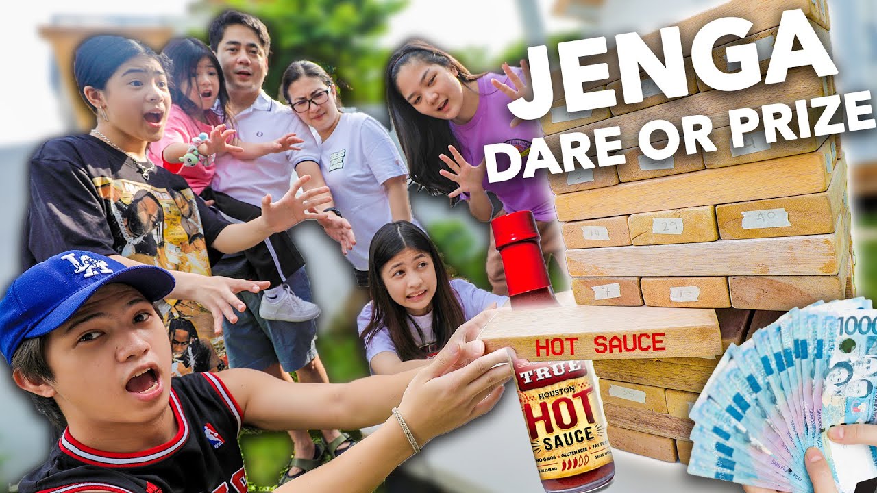 GIANT JENGA Prize Or Dare With Family!! | Ranz and Niana