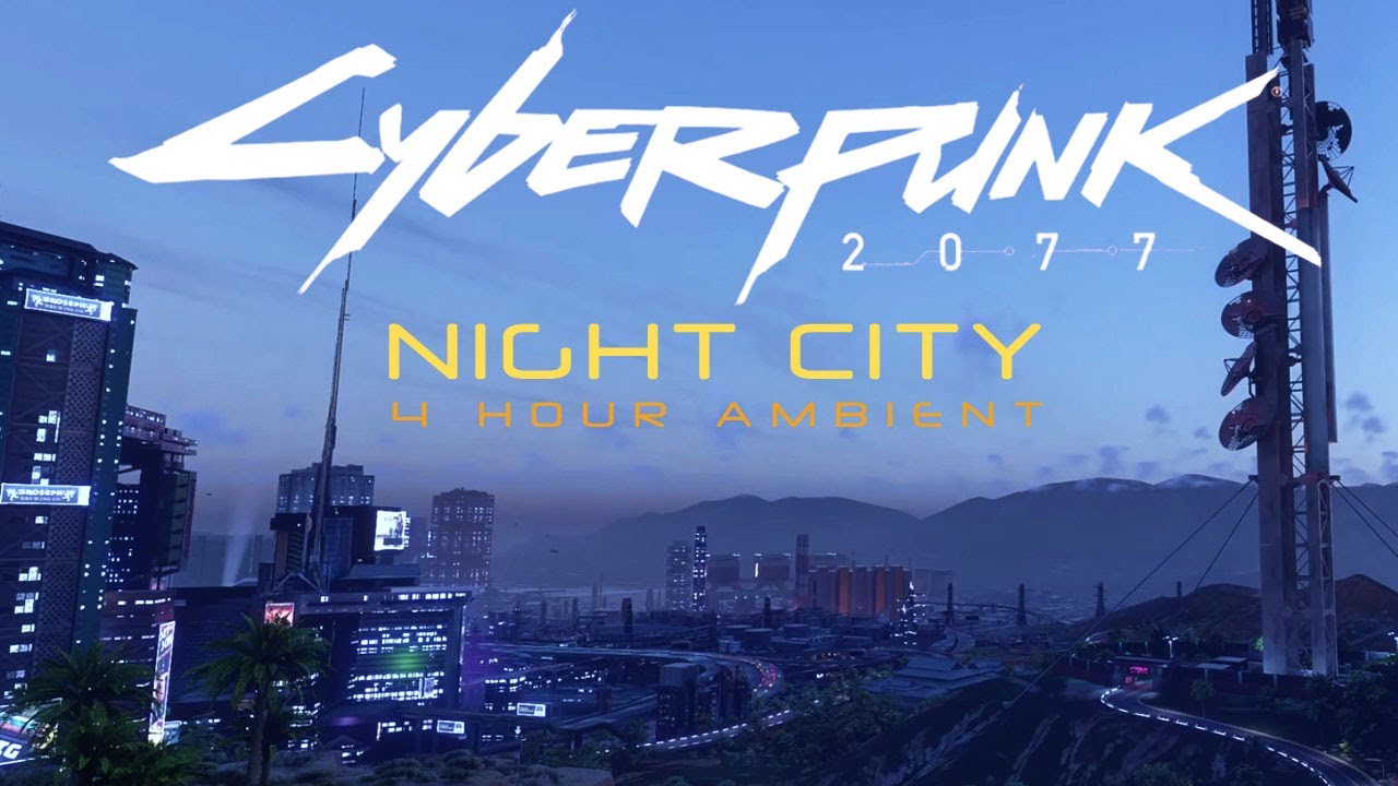 'Night City' 4h Ambient Music and Free Roam Cyberpunk 2077 [2k 60fps] - [Path Tracing - Ultra]
