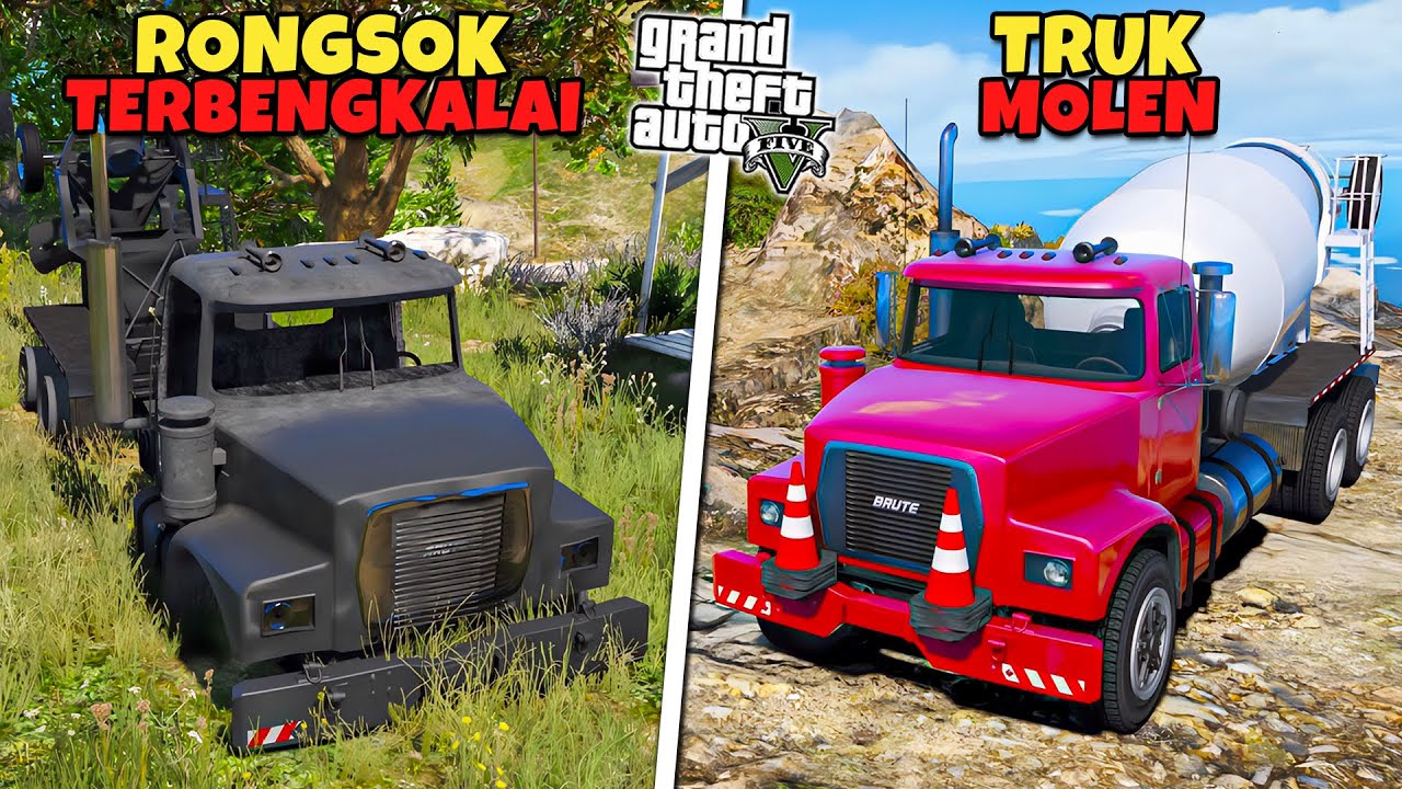 Aku Menemukan TRUK MOLEN Langka Sudah Rongsok Terbengkalai - GTA 5 MOD