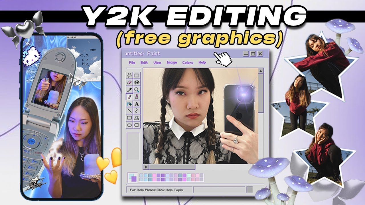 Редактирование в стиле Y2K с БЕСПЛАТНОЙ графикой, чтобы сделать ваши фотографии круче — советы и ...