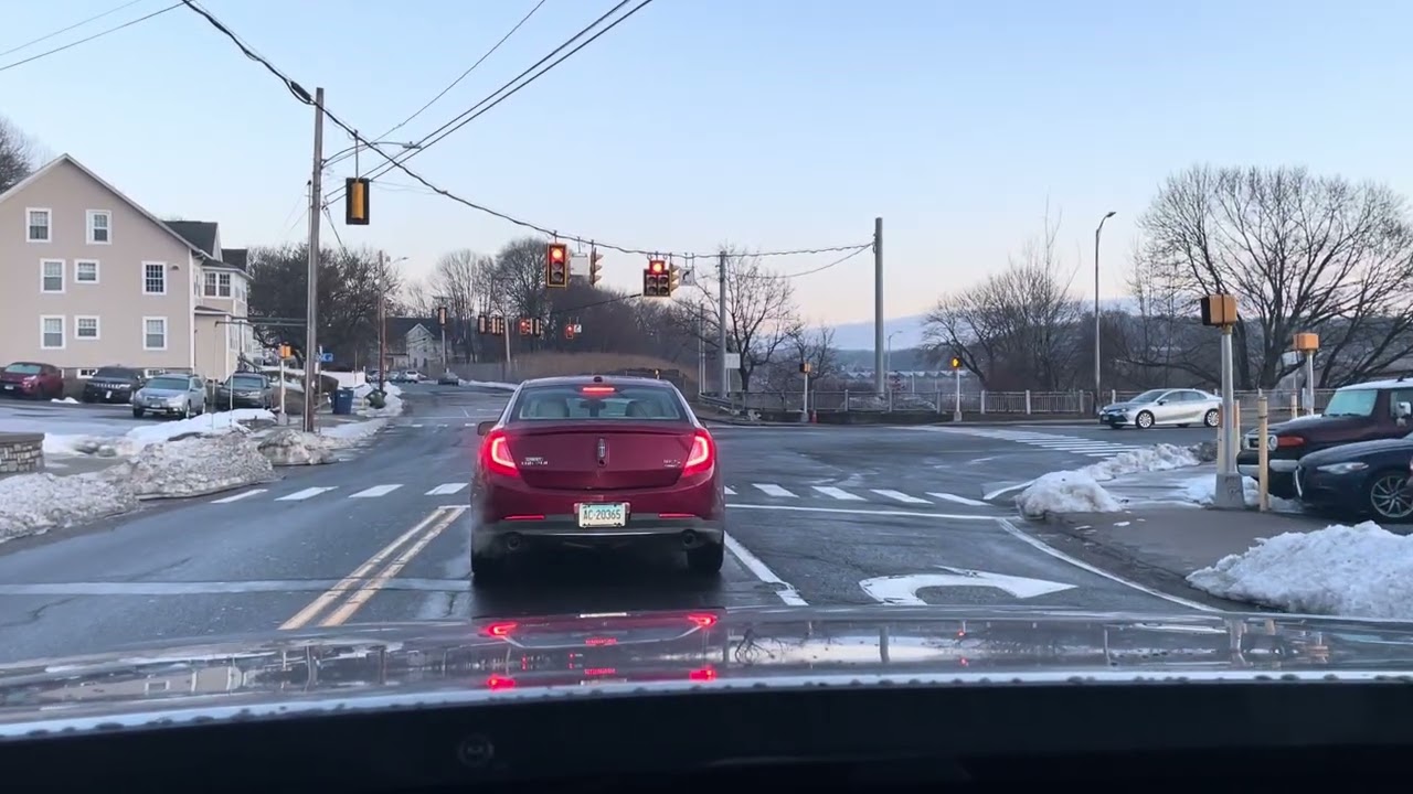 USA Road Drive in Winter 