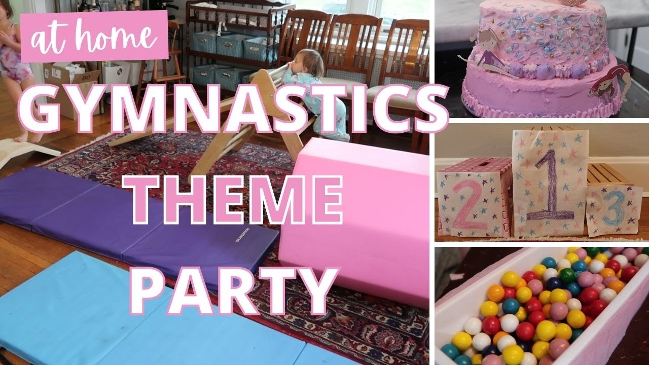 GYMNASTICS THEME PARTY IDEAS: DECOR, ACTIVITIES & CAKE // GYMNASTICS BIRTHDAY PARTY AT HOME