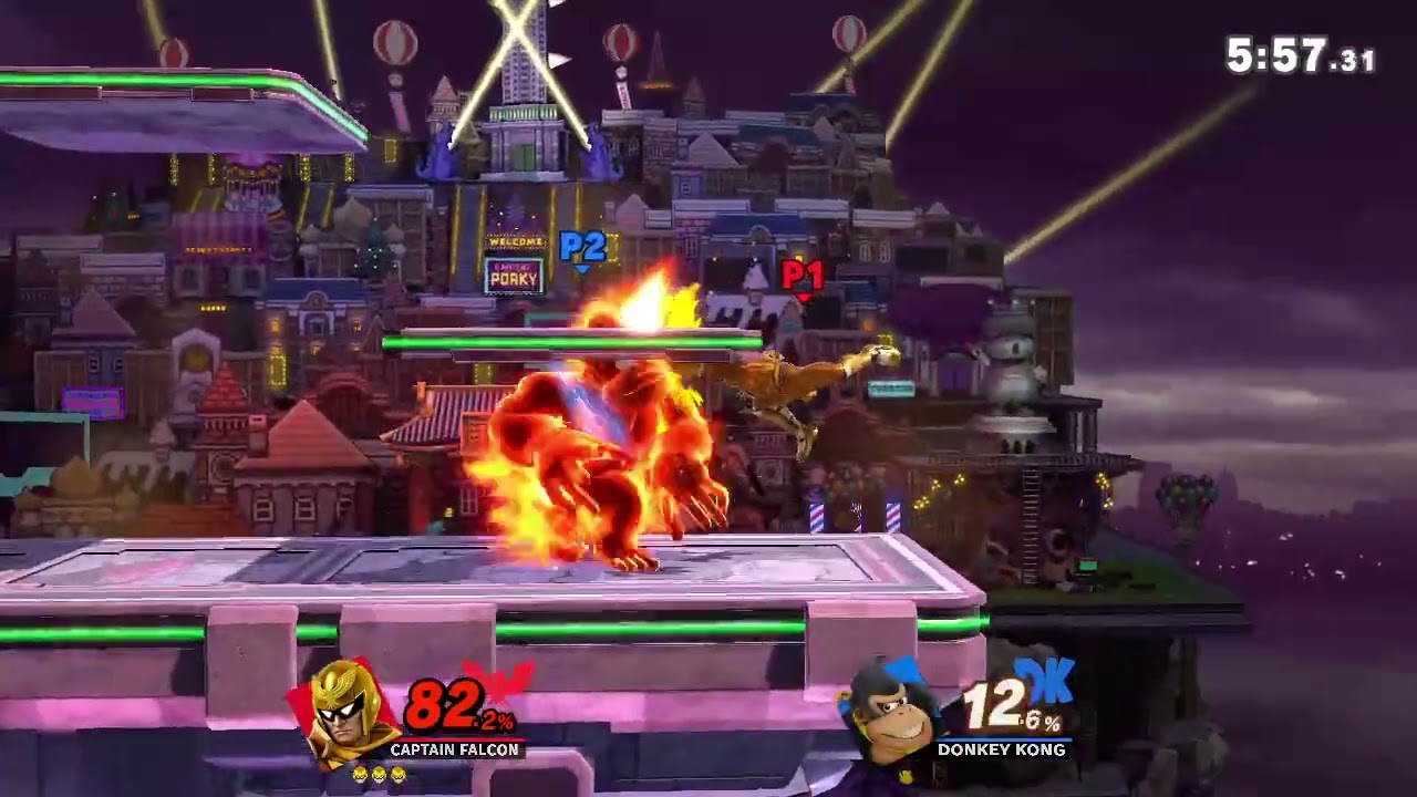 DK struggling against my Captain Falcon