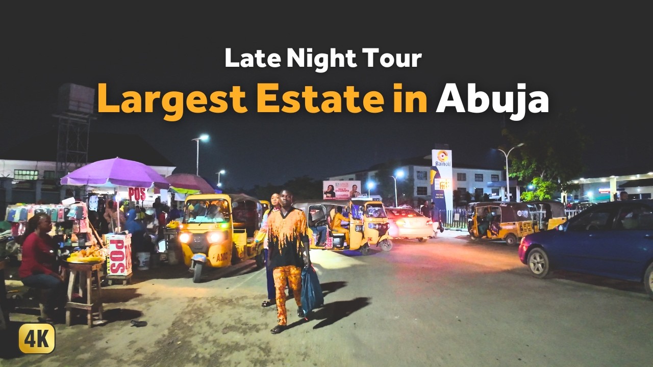 Abuja at Night: Exploring Gwarinpa’s Avenues,  Street Life, Food and Street Lights | 4k Walking Tour
