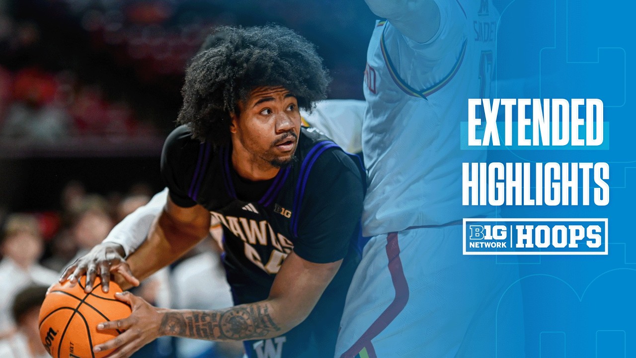 Washington at Maryland | EXTENDED HIGHLIGHTS | Big Ten Men's Basketball | 02/21/26