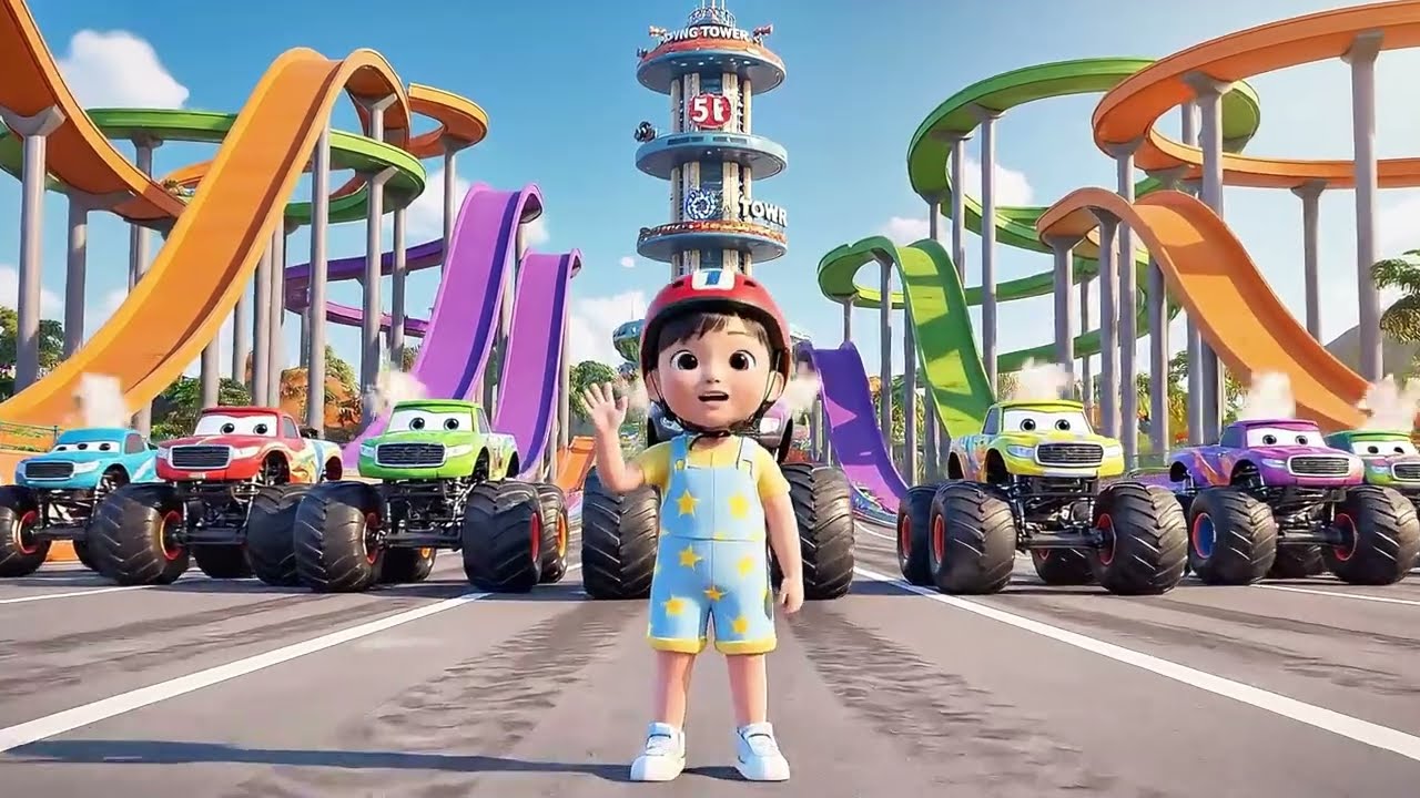 🚚🎶  Bé Học Đếm Cùng Xe Tải Quái Vật--Monster Truck Counting Song 1–10