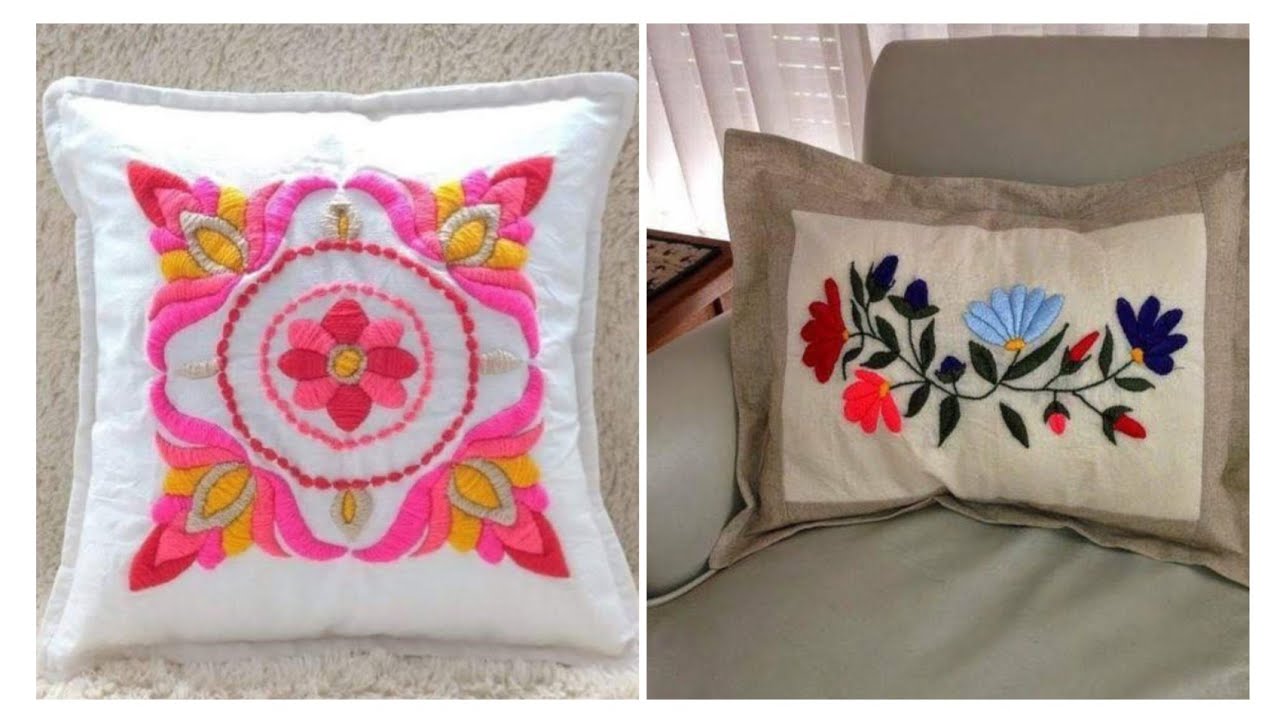 2 Beautiful Cushion Cover Hand Embroidery Designs ✨ | Handmade Home Decor