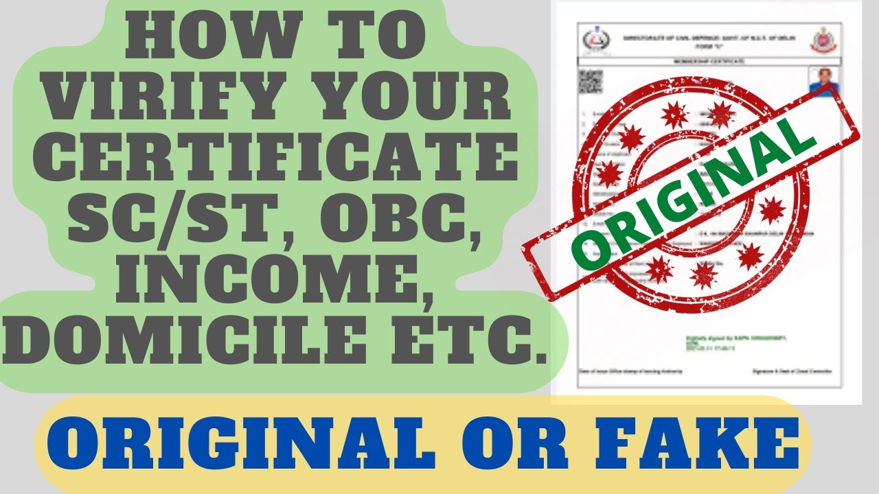 How to verify Cast Certificate in Delhi Original or Fake || SC/ST, OBC, Income, Domicile, etc. Hindi