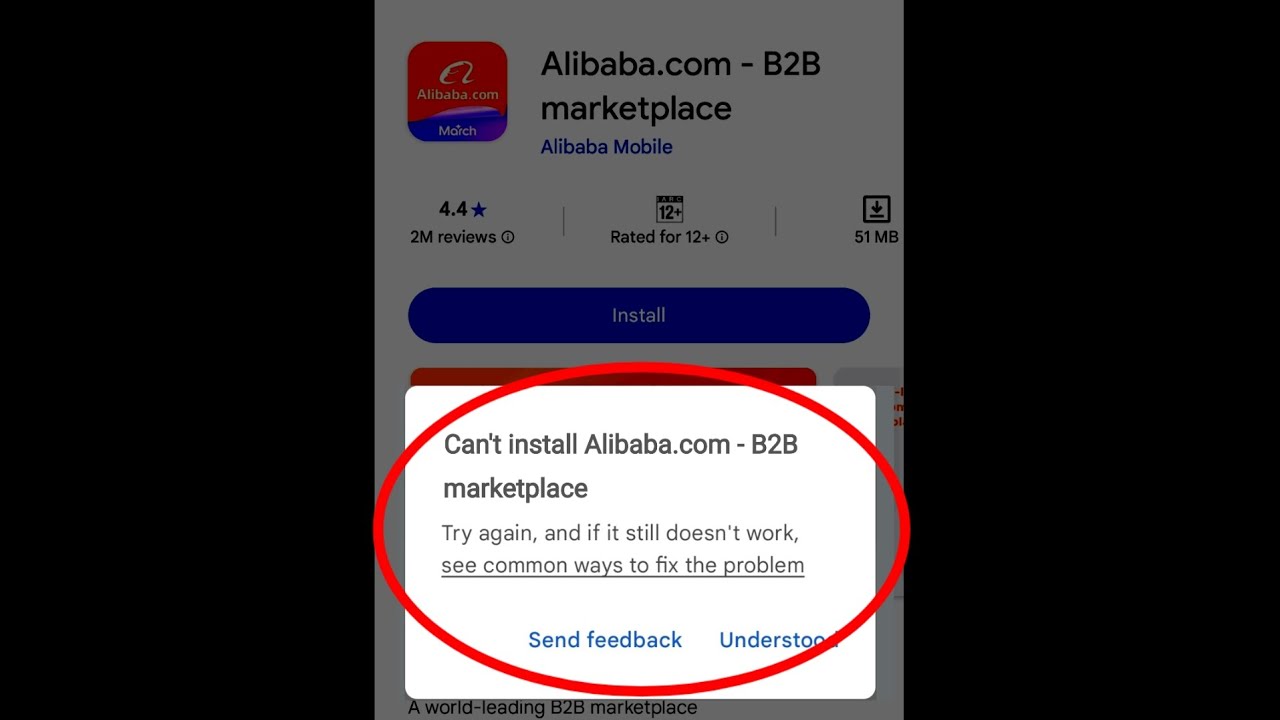 Alibaba Download Problem Solve In Google Play Store | Can't Install Alibaba com App Pending Problem