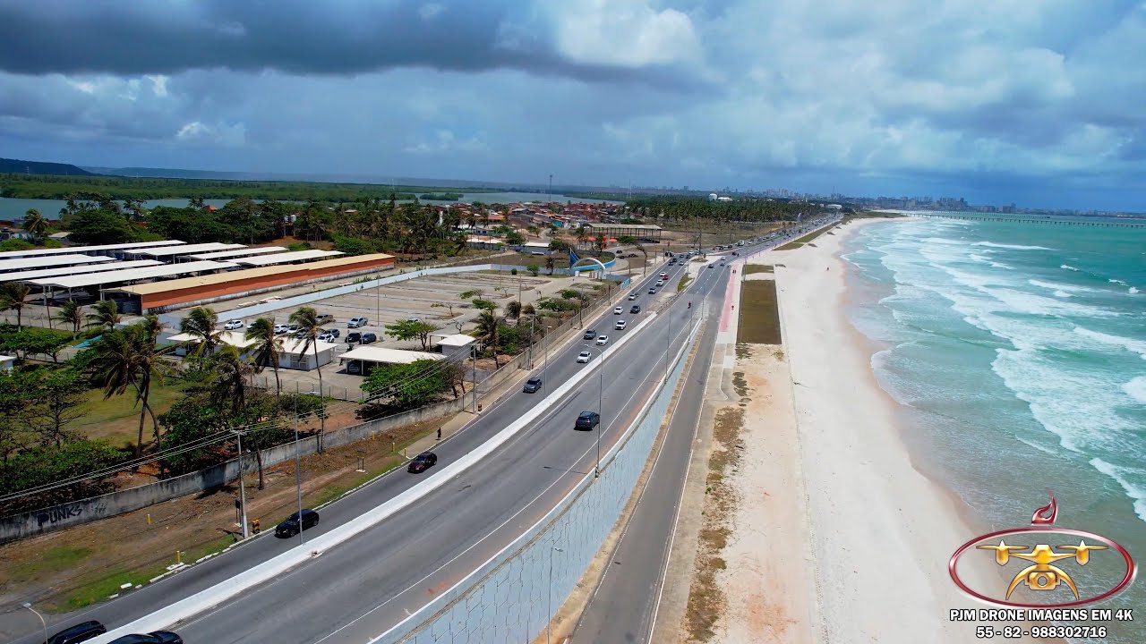 do Pontal da Barra | até o memorial da Republica | Maceió | Alagoas Brasil | visto de cima em 4K