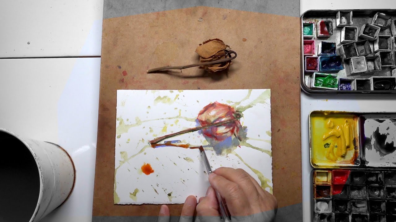 PROCESS: Daily Rose Watercolour Painting DAY 3825 (20260127TUE)