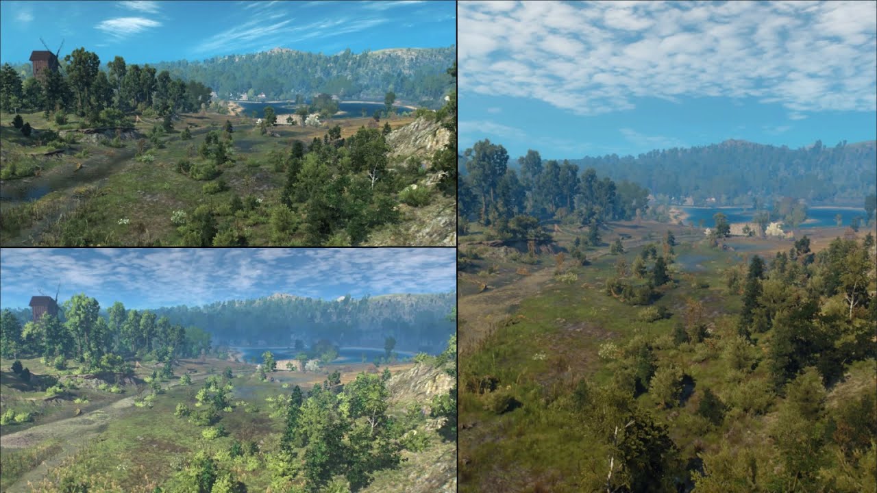 The Witcher 3: Wild Hunt | Vanilla vs Wiedzmin vs E3 | Lighting mods Comparison