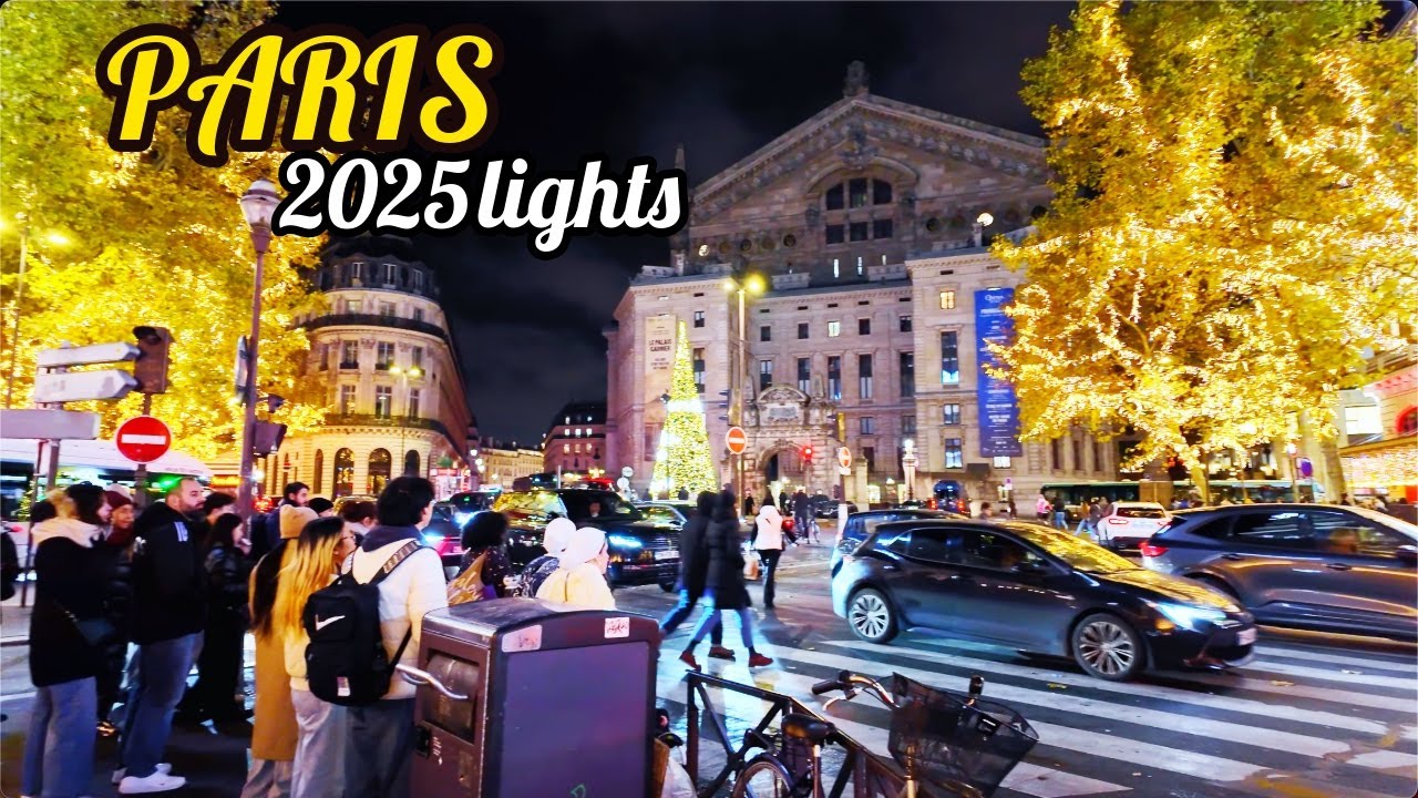 PARIS, FRANCE 🇫🇷 - 4K  PARIS Christmas Lights ✨ Walk Tour 🎄