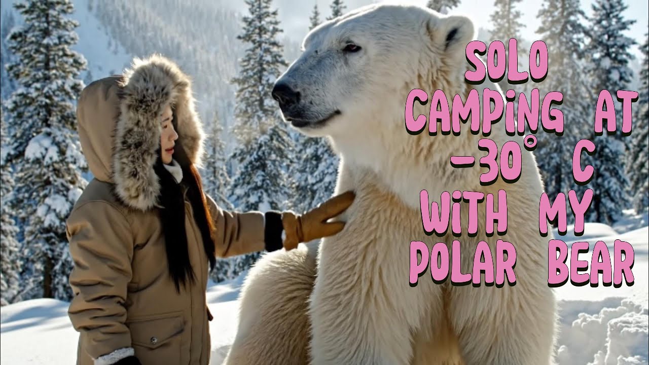 Solo Camping at  30°C with My Polar Bear Friend! ❄️🐻 Extreme Arctic Adventure | Kirin Frozen