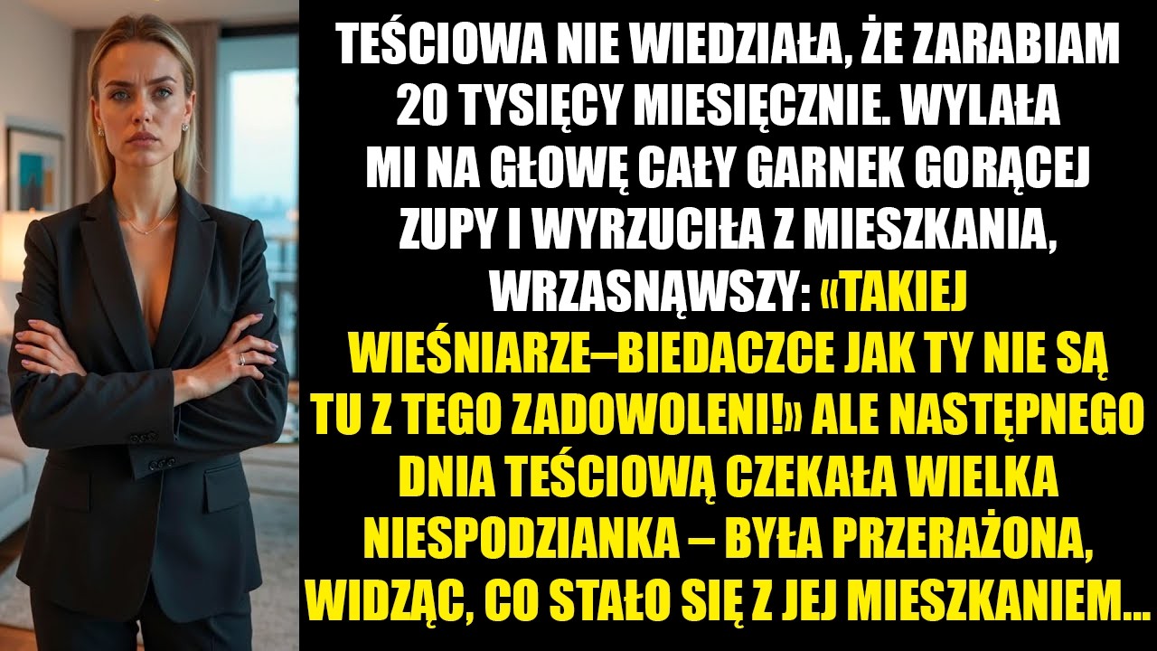 Teściowa nie wiedziała, że zarabiam 20 tysięcy miesięcznie. Oblała mnie gorącym barszczem i...