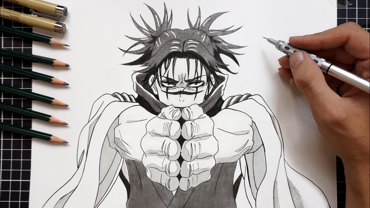 Easy Step by Step Drawing Choso from Jujutsu Kaisen Season 2