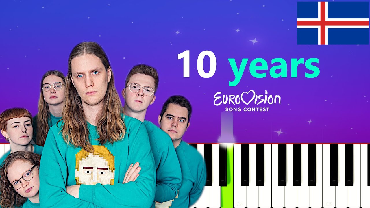 Daði og Gagnamagnið - 10 Years - Iceland-Eurovision 2021  (Piano Tutorial)