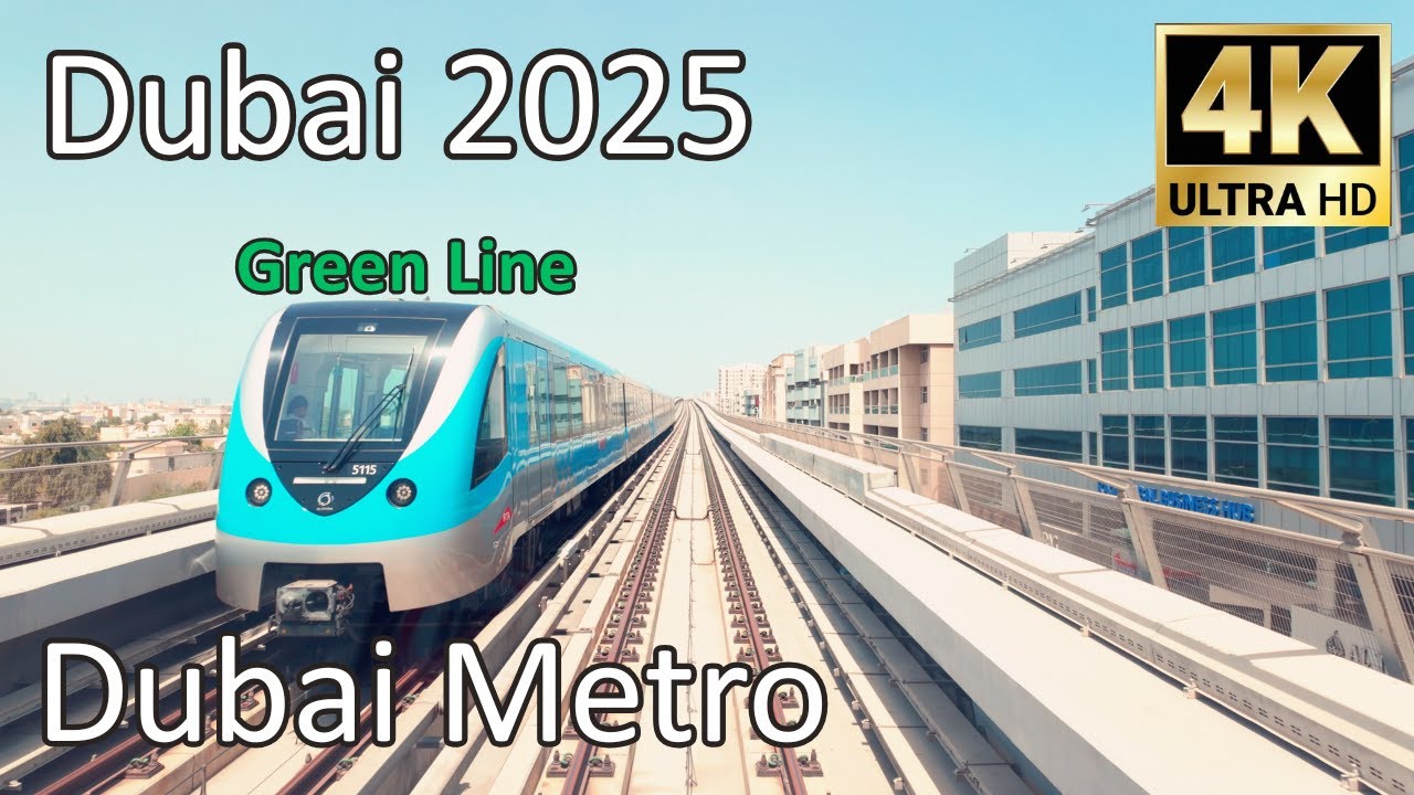 Dubai [4K] Dubai Metro Gold Class Green Line Full Tour 2025 🇦🇪