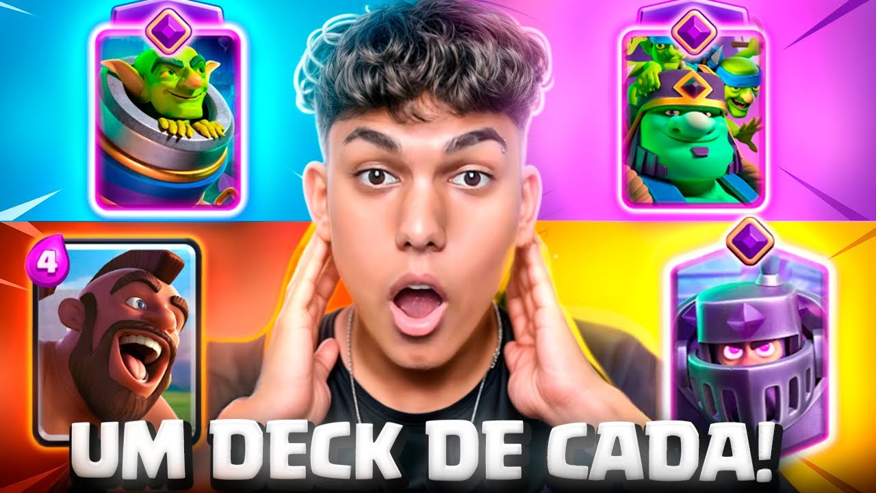 A CADA PARTIDA EU USO UMA RARIDADE DE DECK DIFERENTE NO CLASH ROYALE!