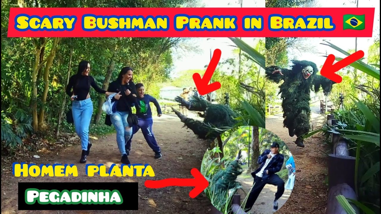 Bushman Prank in Brazil 🇧🇷 with lots of scares and reactions