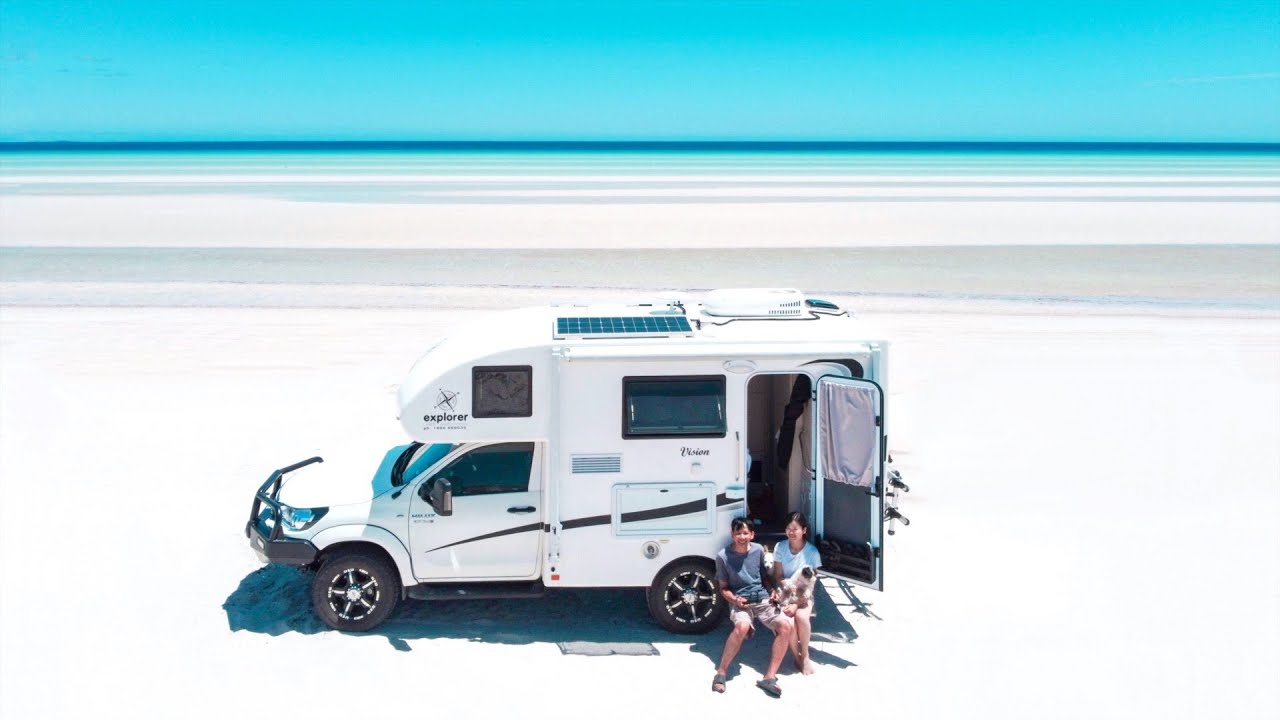 Van life | beach camping in our compact motorhome with our beloved dogs #explorer motorhome vision