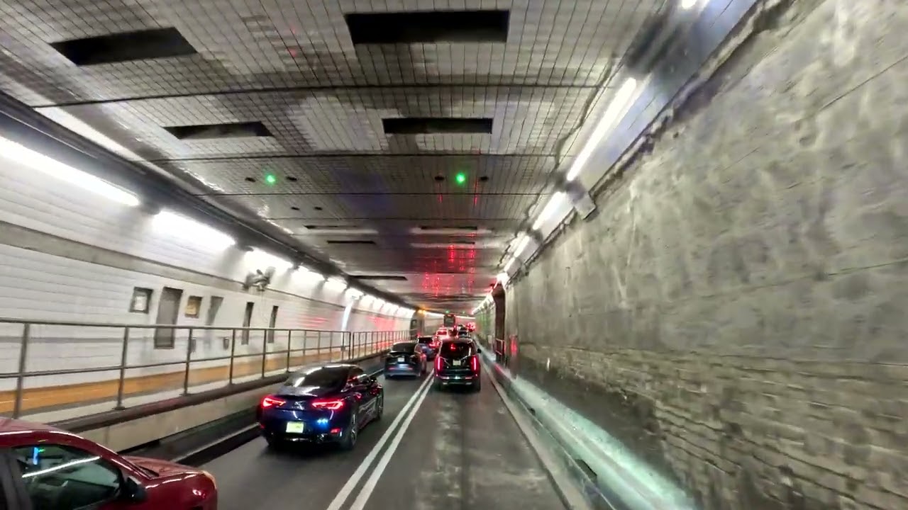 4K Driving thru from Holland Tunnel  New York City NYC Manhattan to New Jersey NJ & Back ASMR