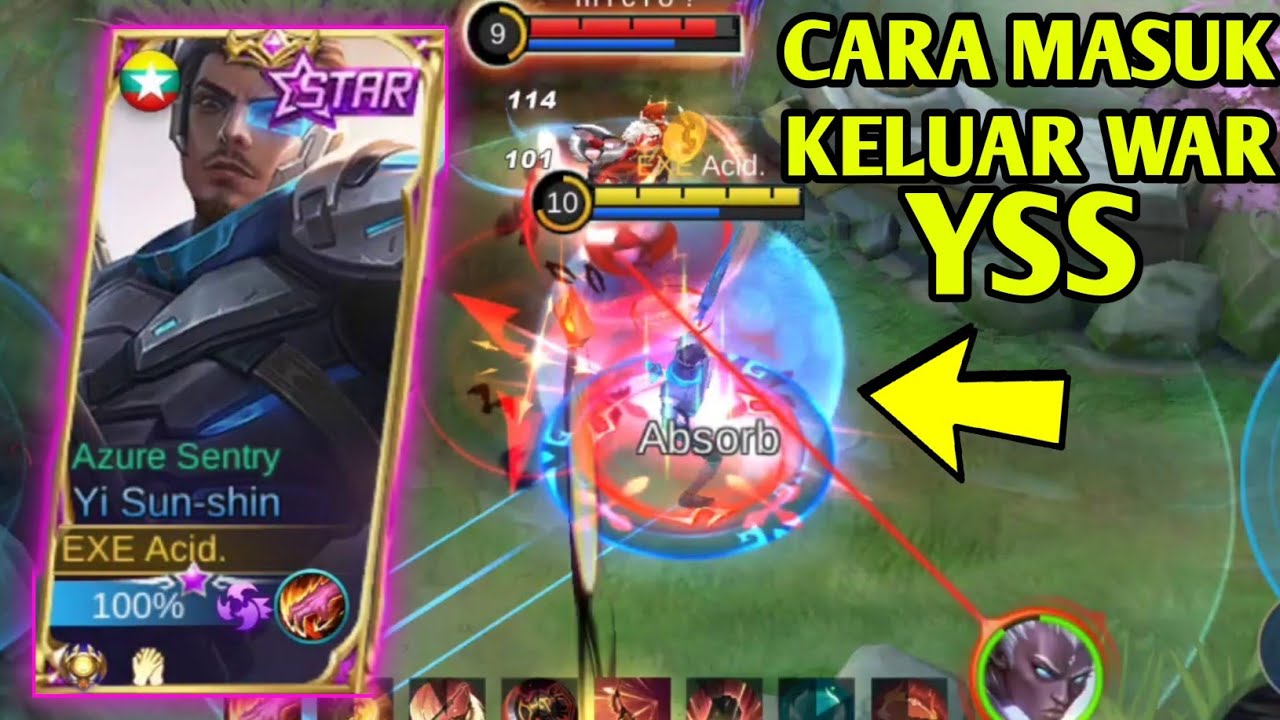 TUTORIAL CARA MASUK WAR DAN KELUAR WAR MENGGUNAKAN YI SUN SHIN | TUTORIAL YSS IN AND OUT WAR | MLBB