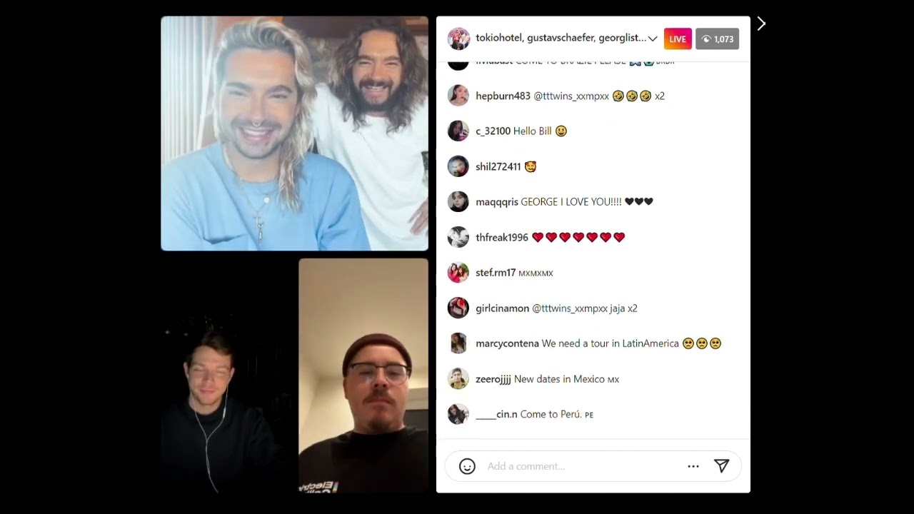 Tokio Hotel Instagram Live, 03/09/23