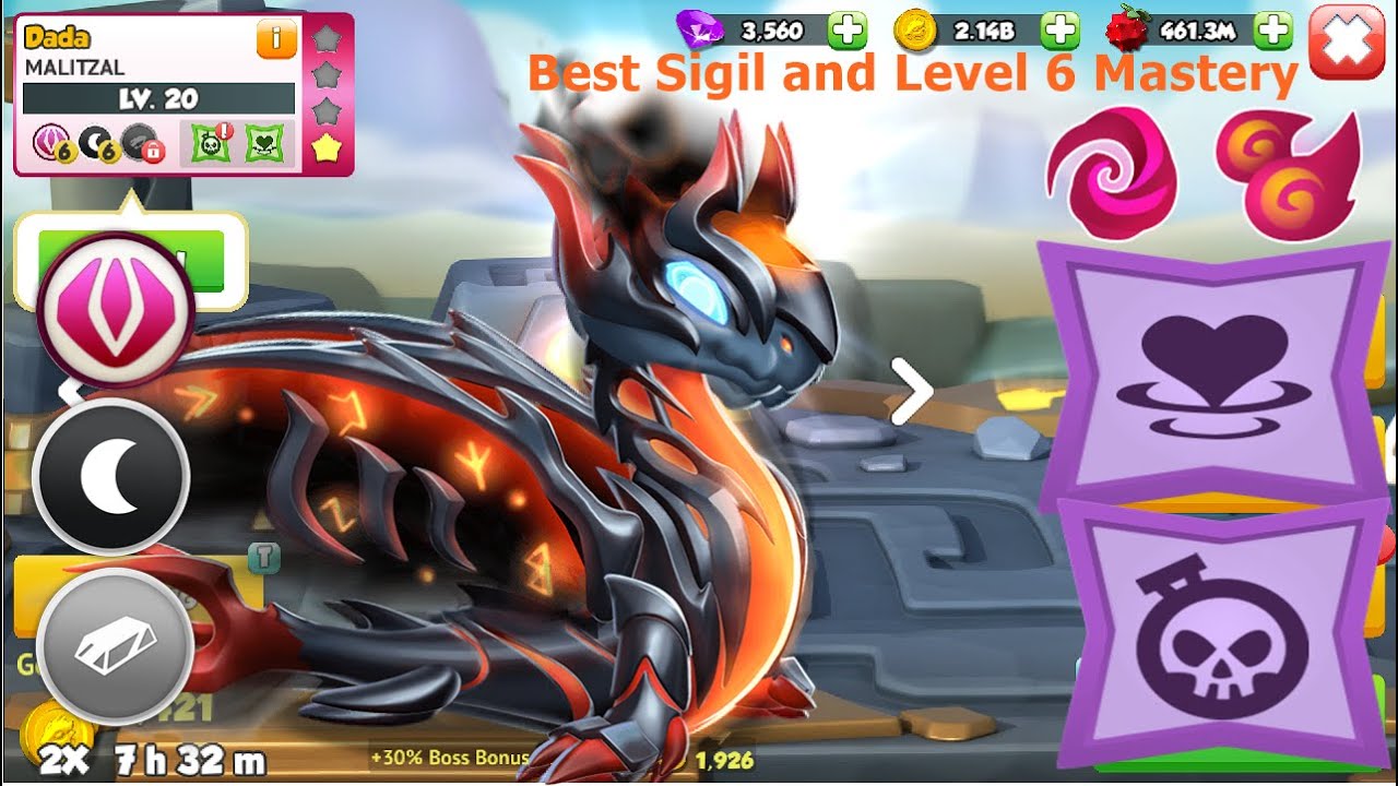 Best Sigil and Level 6 Mastery for Ancient Malitzal | Dragon mania Legends | Oyar Return Event | DML