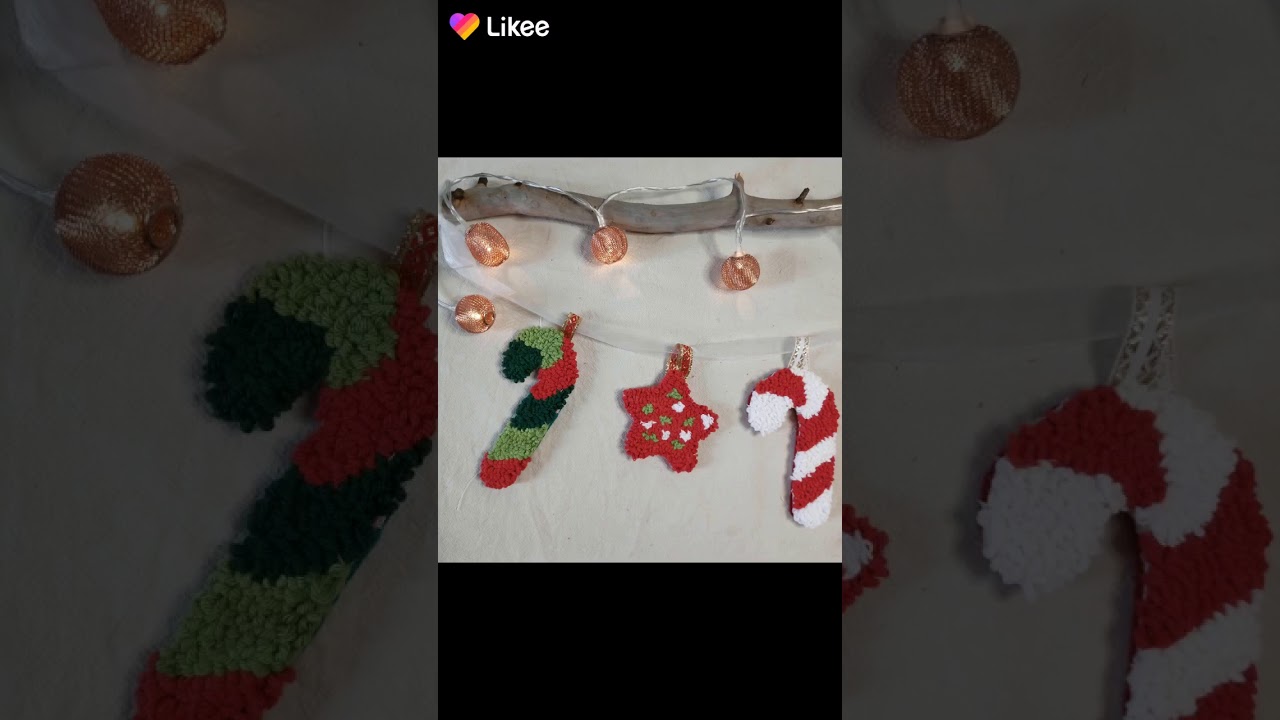 Guirnalda o adornitos de Navidad t&eacute;cnica  punchneedle o Bordado M&aacute;gico