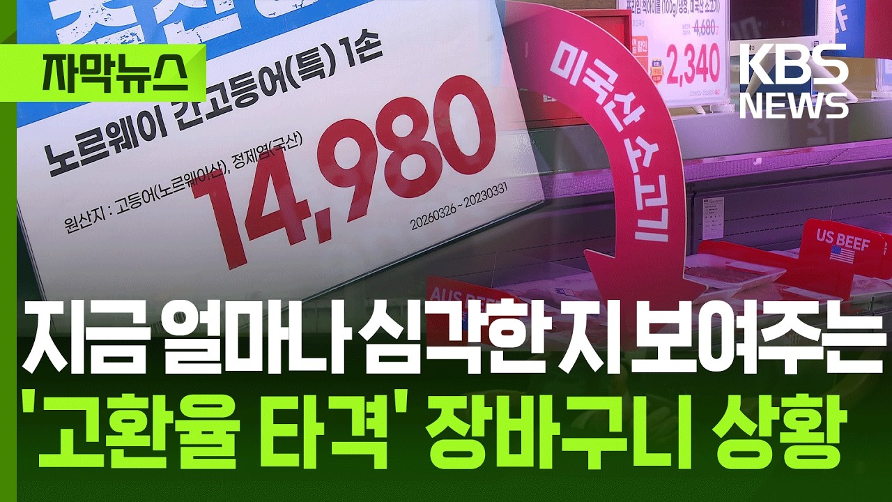 [자막뉴스] 지금 얼마나 심각한 지 보여주는 '고환율 타격' 장바구니 상황 / KBS 2026.03.31.