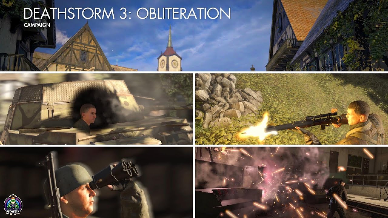 Sniper Elite 4-Italy -DLC- Deathstorm: Obliteration Part 3-All objectives-Gameplay-No commentary.