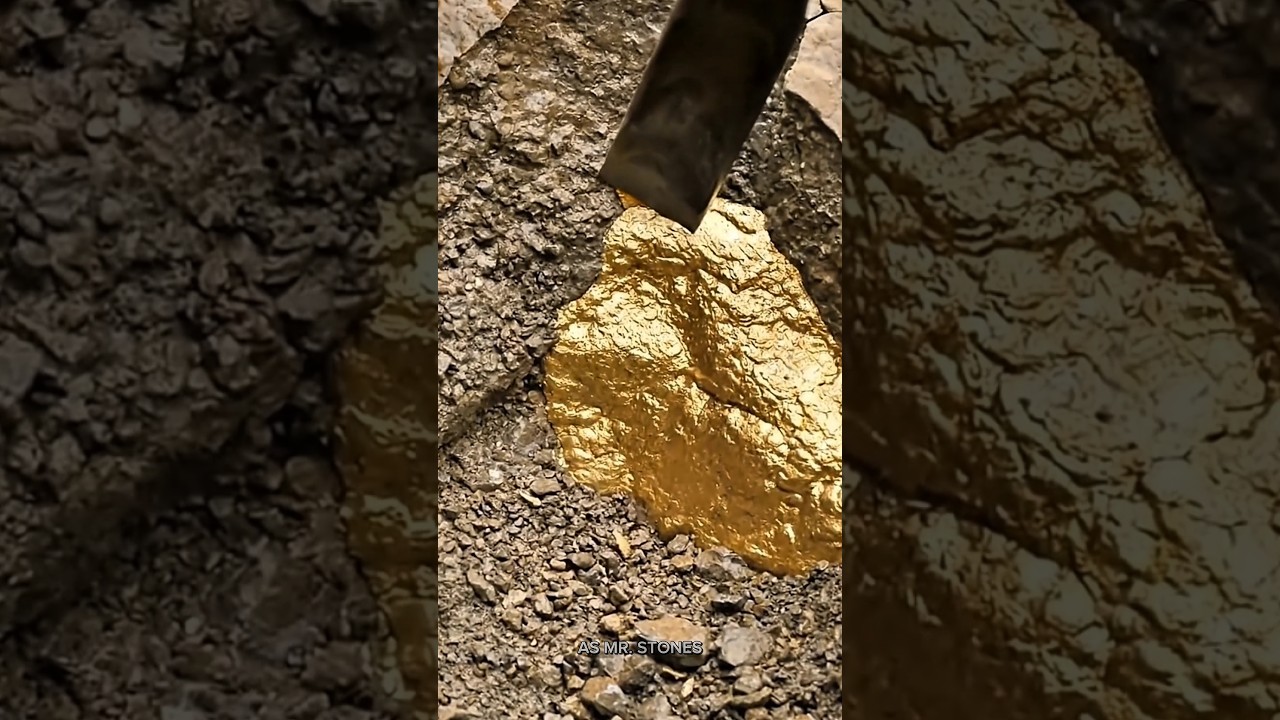 Gold Veins in River Rocks Revealed! Natural Gold Extraction Method