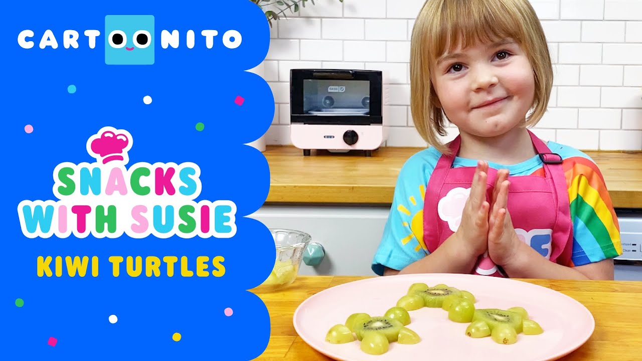Make Healthy Kiwi Turtles | Snacks with Susie | Cartoonito