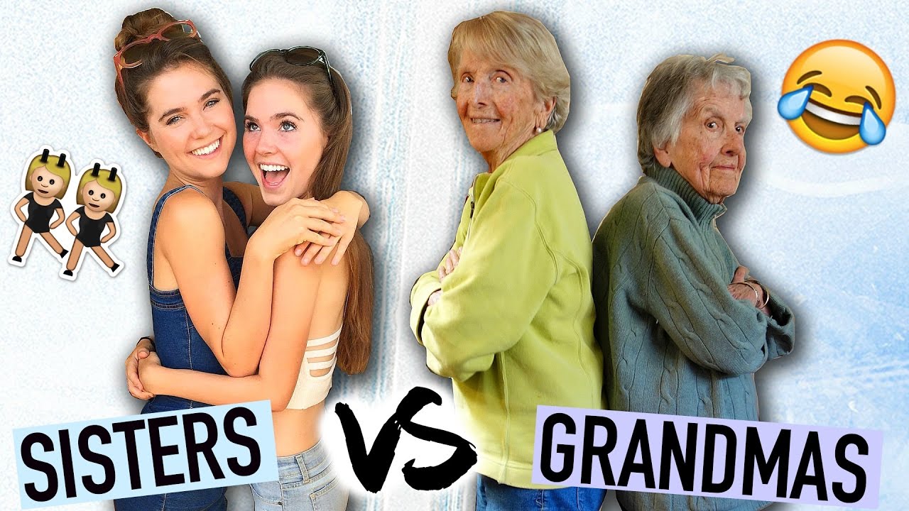TWIN SISTERS vs GRANDMAS CHALLENGE | NinaAndRanda