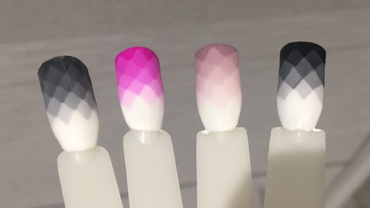 Easy Gel Polish Ombre Geometric Nail Tutorial