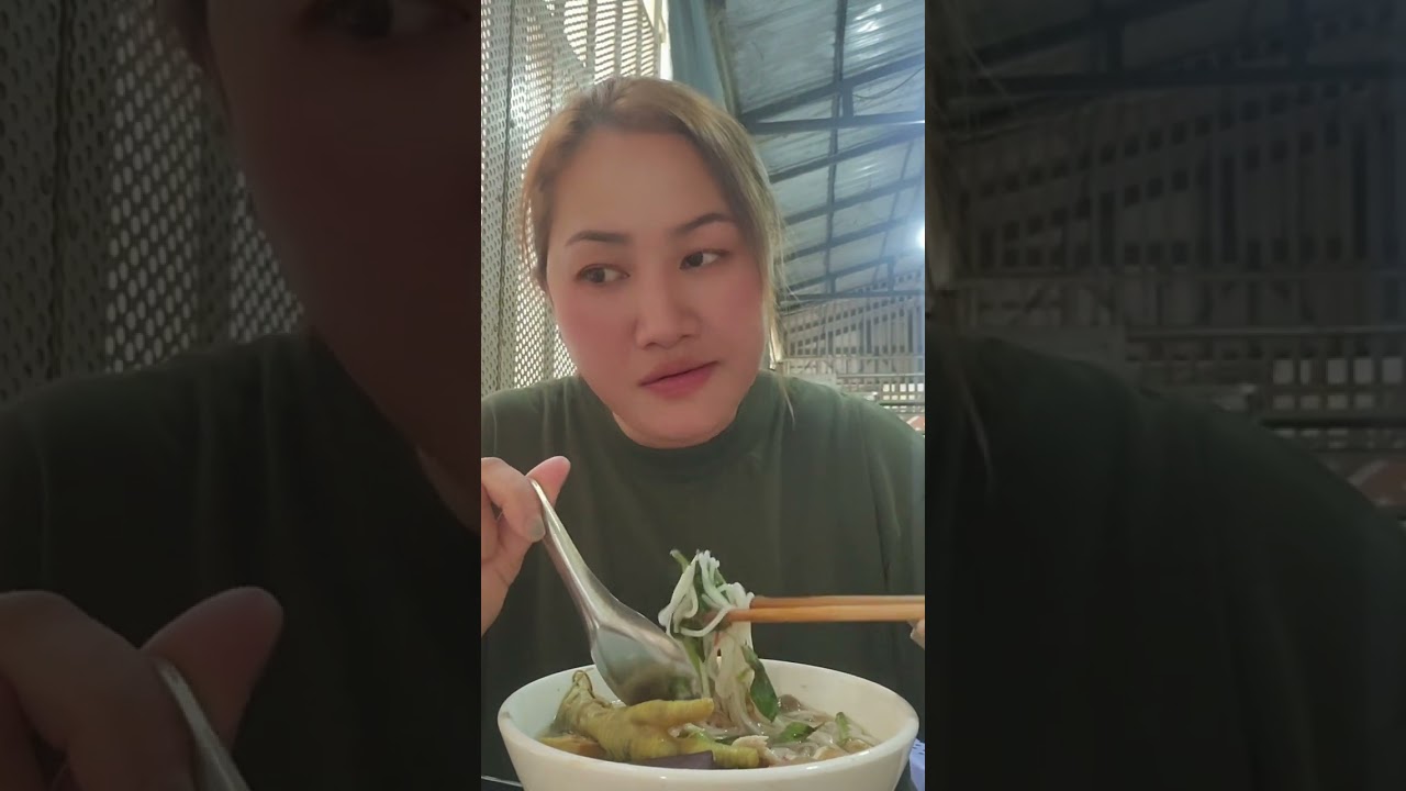 Eating spicy noodles yummy food 