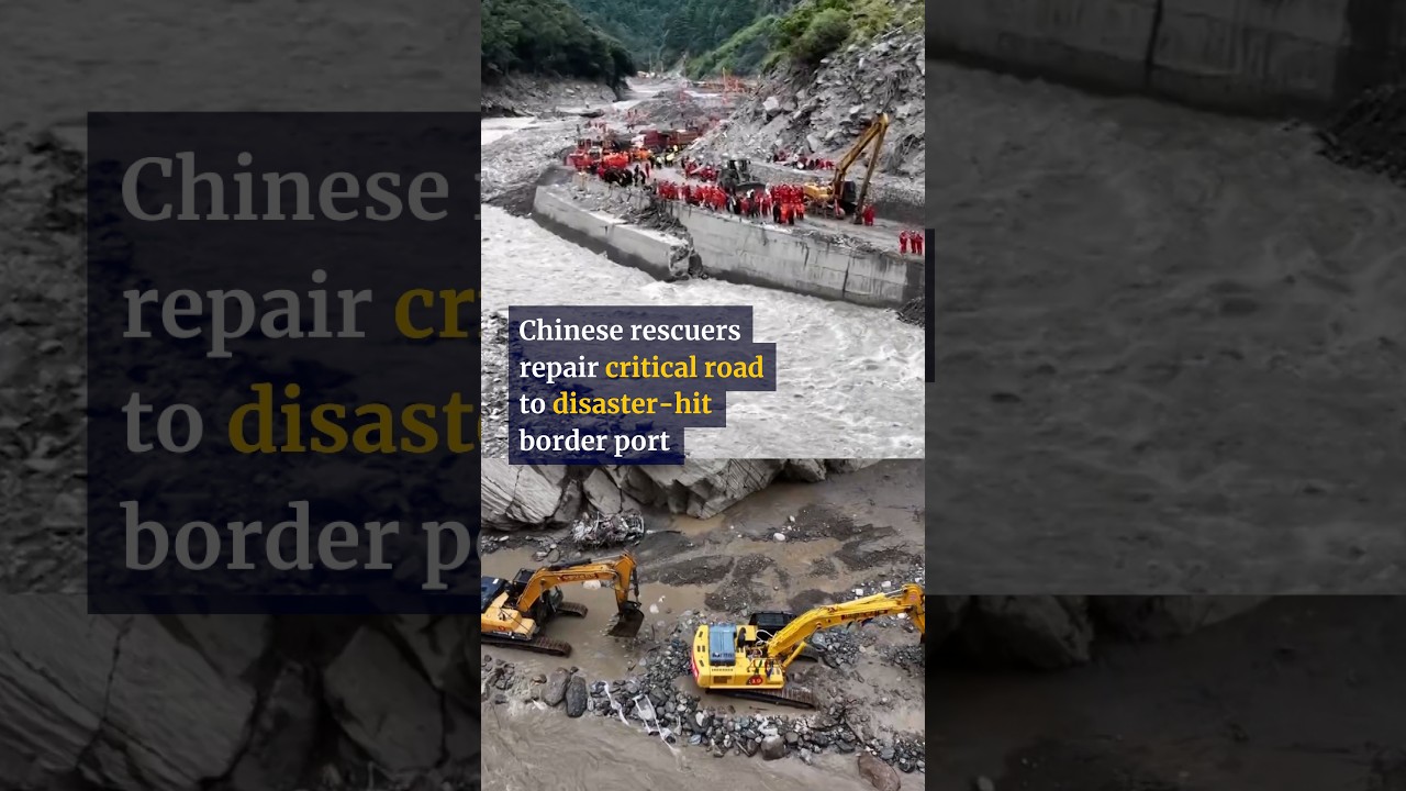 Chinese rescuers repair critical road to disaster-hit border port