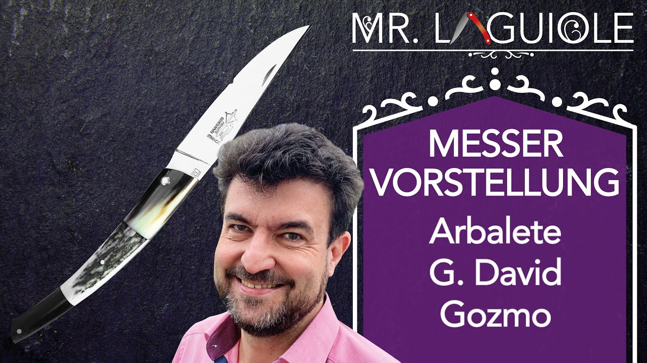 3 Griffmaterialien in einem Thiers-Messer, GOZMO von Arbalete G. David